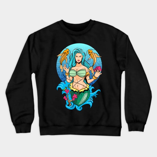 Sexy Mermaid and Shells Crewneck Sweatshirt by Pasfs0